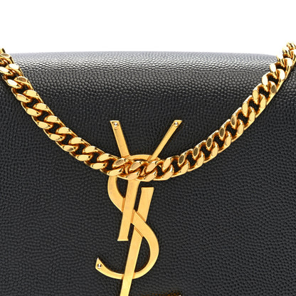 Saint Laurent Grain De Poudre Small Monogram Kate Satchel Black 7 of 10