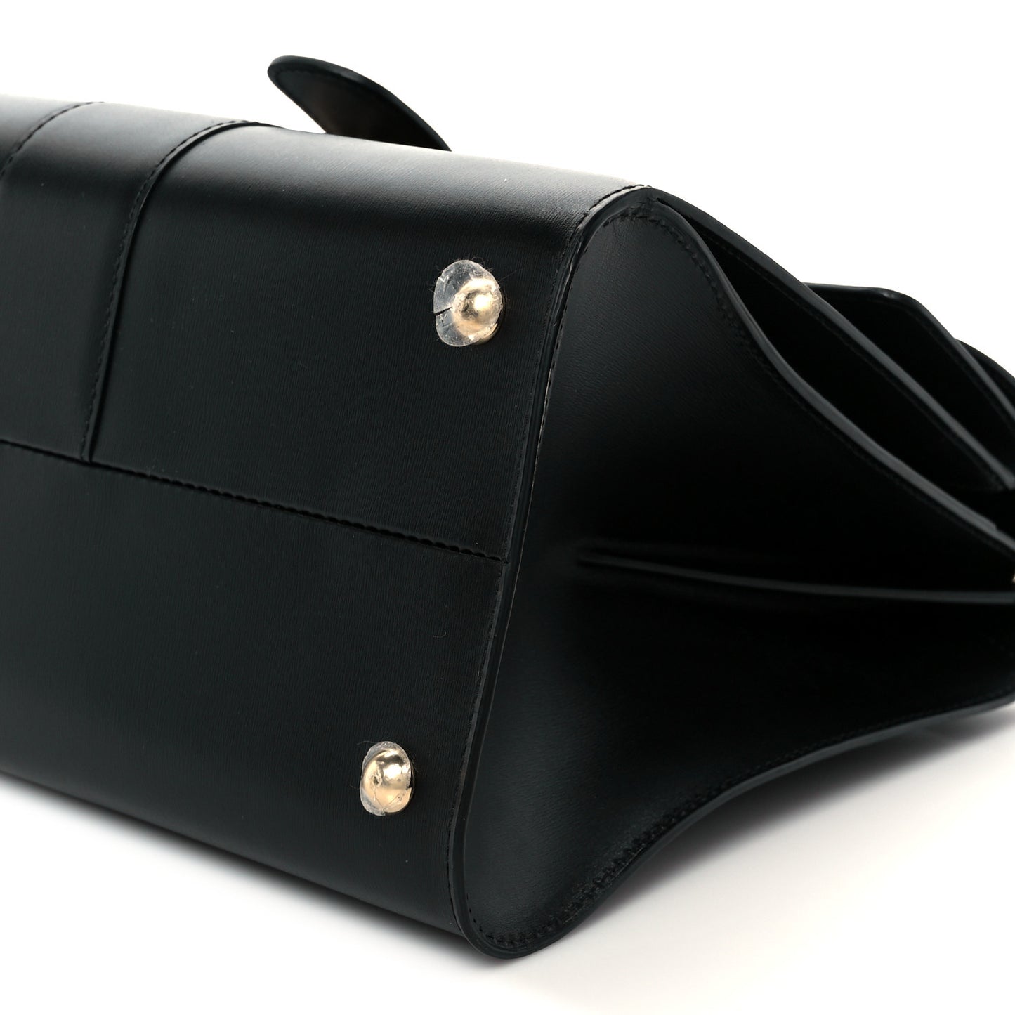 Box Calfskin MM Brillant Pocket Satchel Black Red