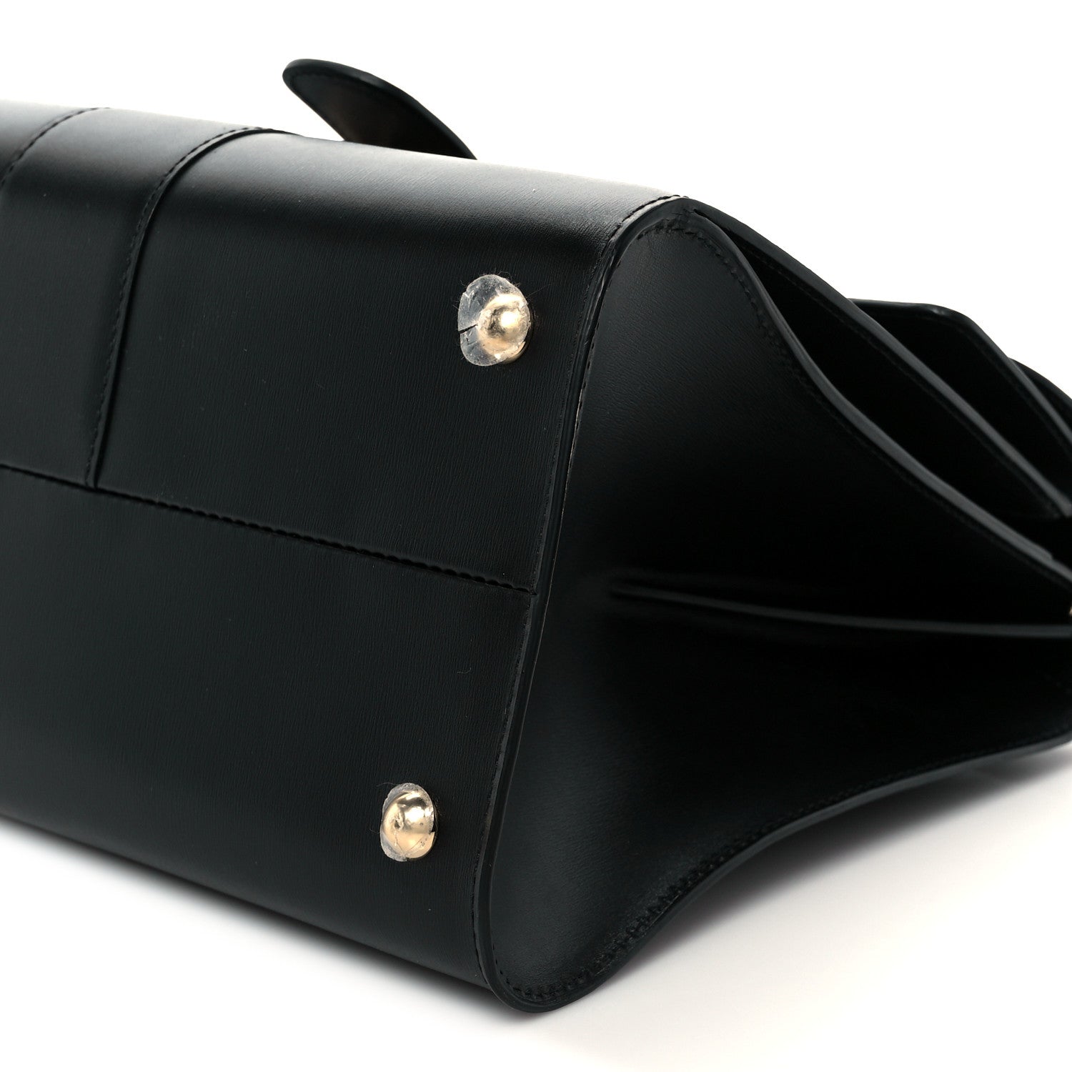 Delvaux Box Calfskin MM Brillant Pocket Satchel Black Red 12 of 12