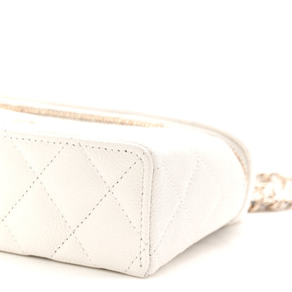 Chanel Caviar Quilted Top Handle Slim Vanity With Chain White 10 of 11