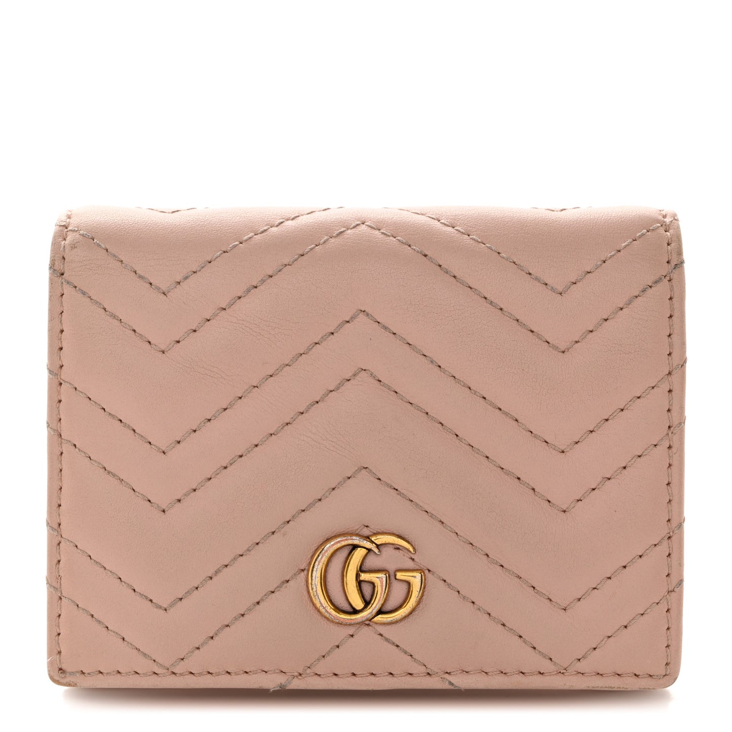 Calfskin Matelasse GG Marmont Card Case Wallet Perfect Pink