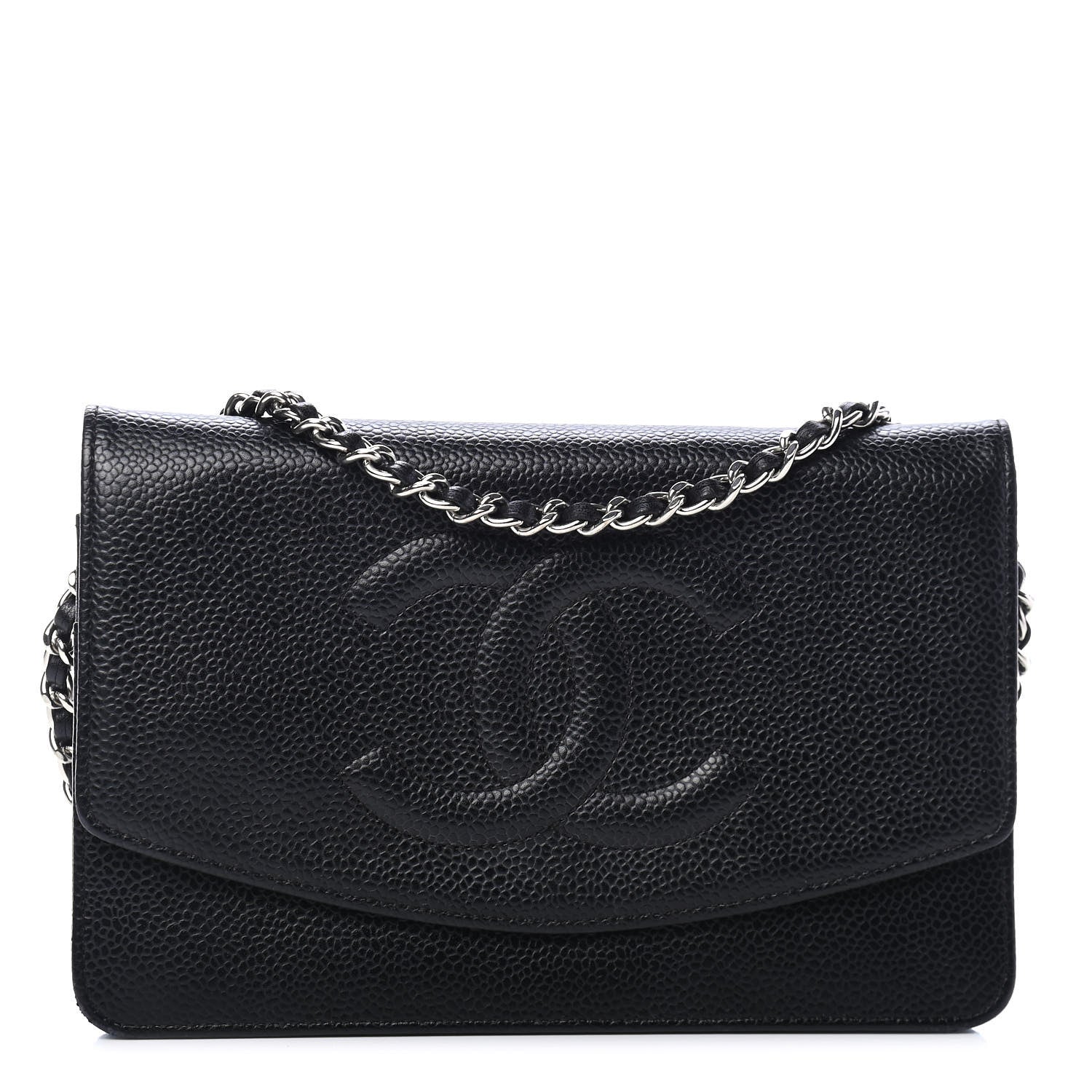 Chanel Caviar Timeless CC Wallet On Chain WOC Black 1 of 12