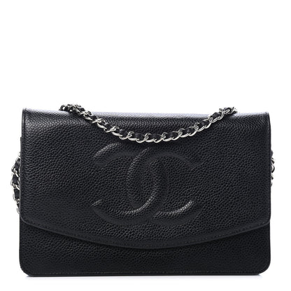 Chanel Caviar Timeless CC Wallet On Chain WOC Black 1 of 12