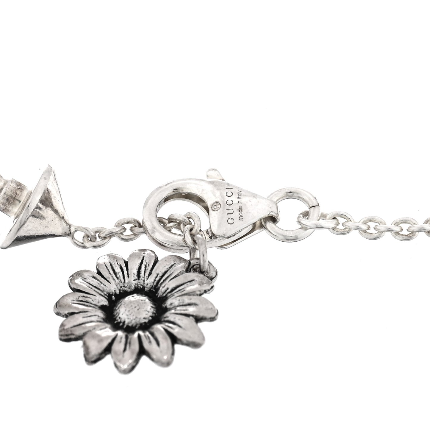Sterling Silver Blue Topaz Mother of Pearl Resin Double G Flower Bracelet Turquoise