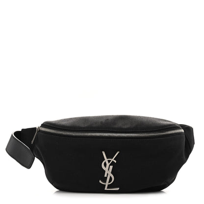 Saint Laurent Canvas Monogram Belt Bag Black 1 of 9