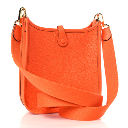 Hermes Taurillon Clemence Evelyne TPM Orange Minium 3 of 10