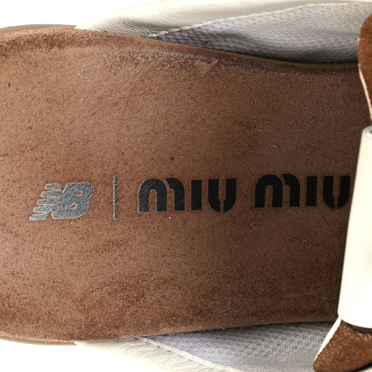 X NEW BALANCE Faded Suede Calfskin 530 SL Slip-On Mules 36.5 Ecru