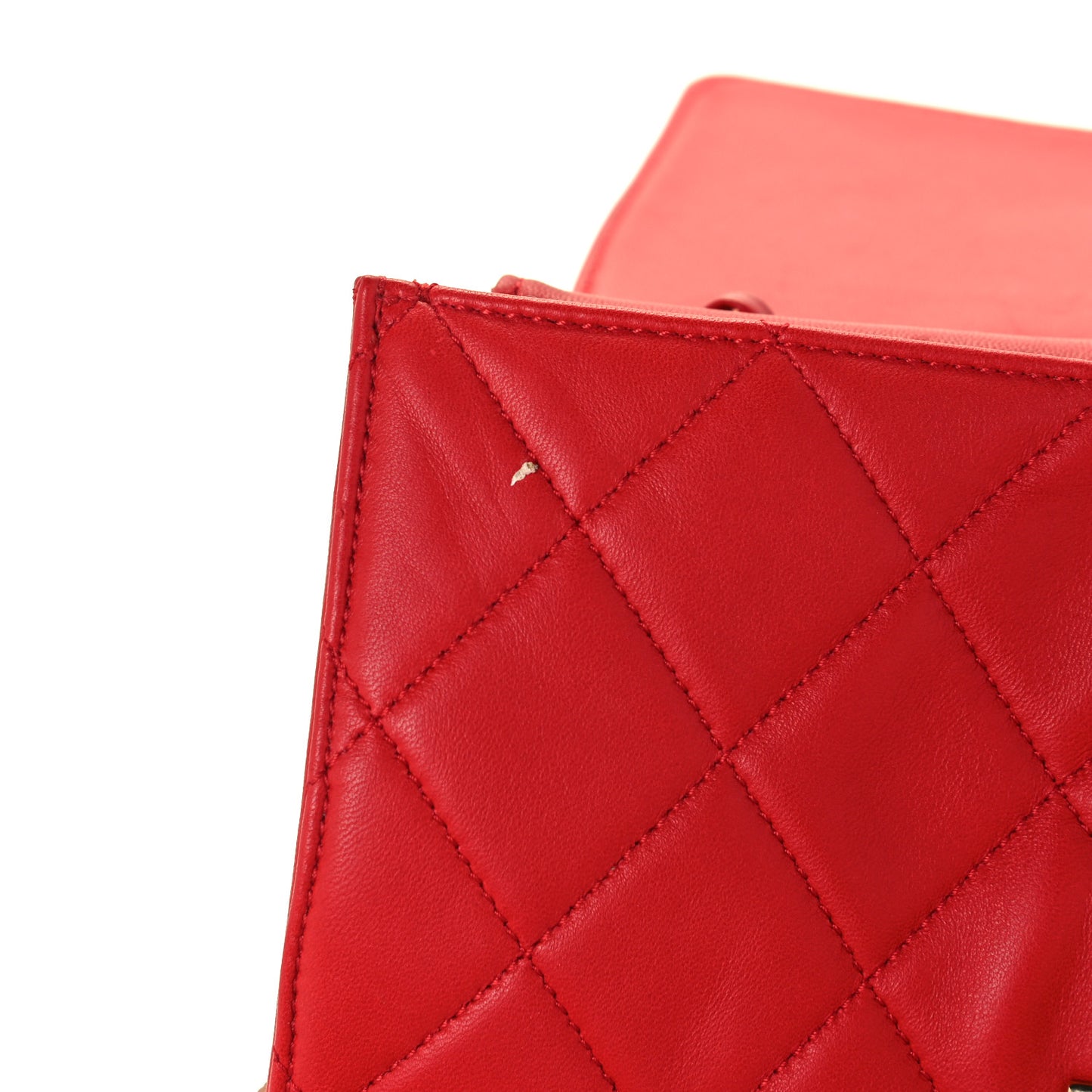 Lambskin Quilted Large Golden Class Flap Red