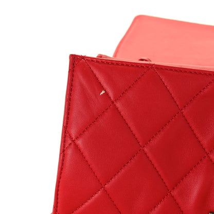 Chanel Lambskin Quilted Large Golden Class Flap Red 11 of 11