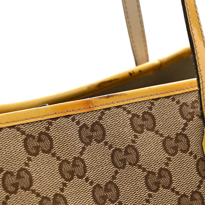 Gucci GG Monogram Patent Oliver Pug Tote Yellow Beige 12 of 21