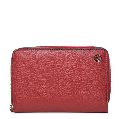 Gucci Dollar Calfskin Medium GG Zip Around Wallet Red 1 of 8
