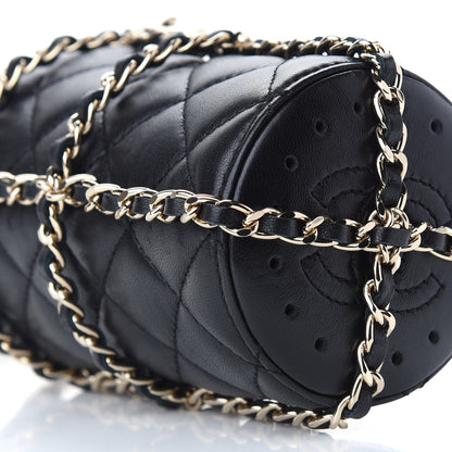 Chanel Lambskin Quilted CC To Drink Water Bottle Black Gold 7 of 8