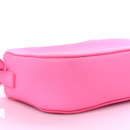 Balenciaga Grained Calfskin Logo XS Ville Camera Bag Acid Pink Black 8 of 9