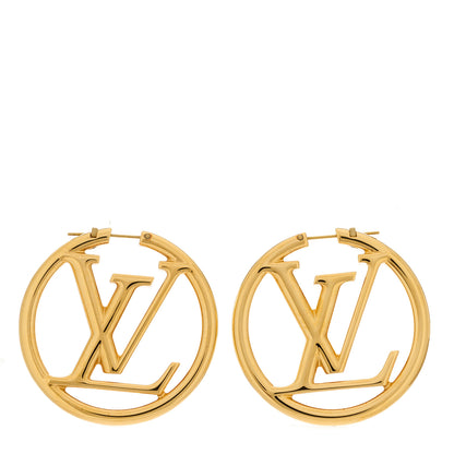 Louis Vuitton LOUIS VUITTON Metal Louise Hoop Earrings Gold 1 of 5