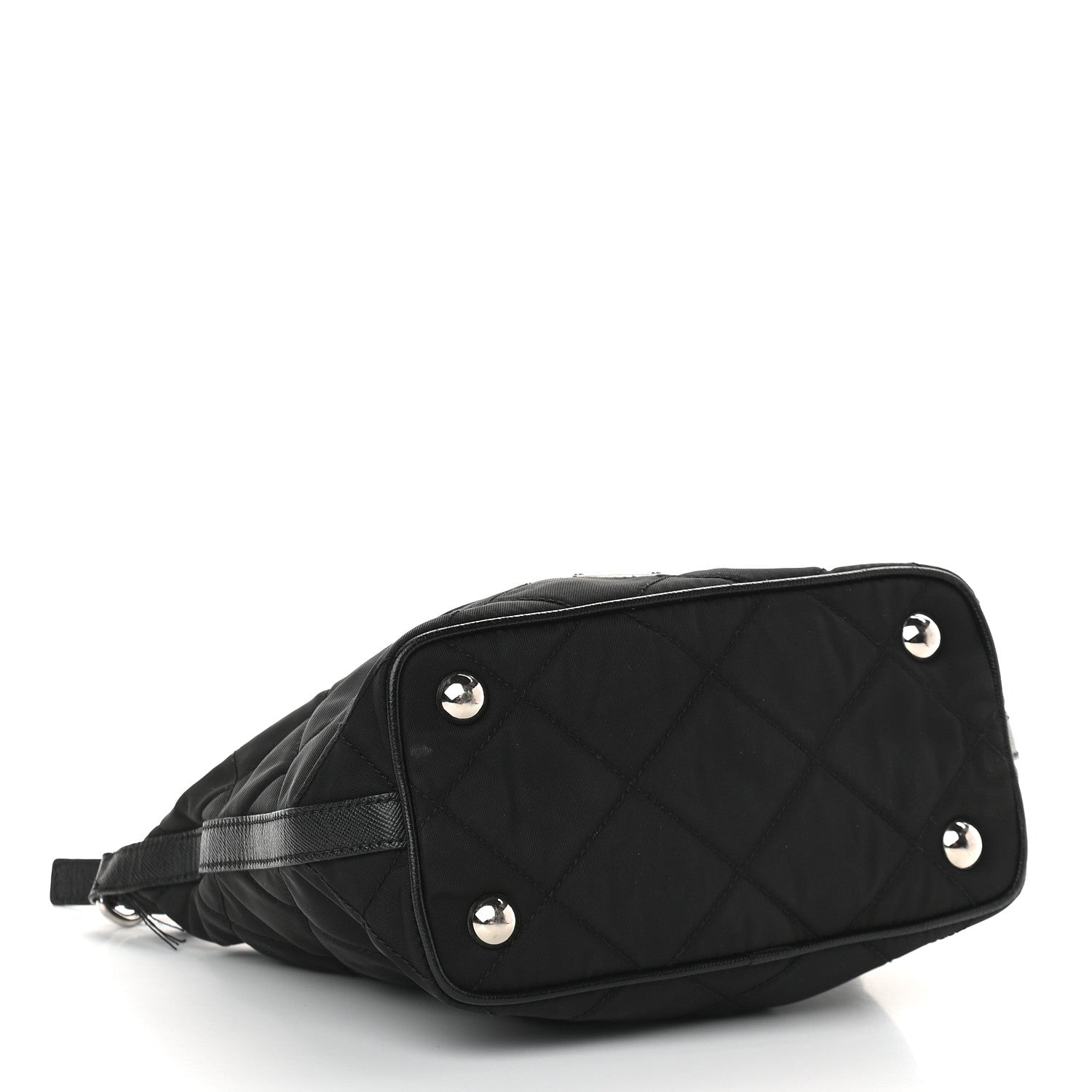 Prada Tessuto Nylon Quilted Saffiano Shoulder Bag Black 3 of 10