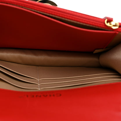 Chanel Lambskin Quilted Golden Class Wallet on Chain WOC Red 5 of 10