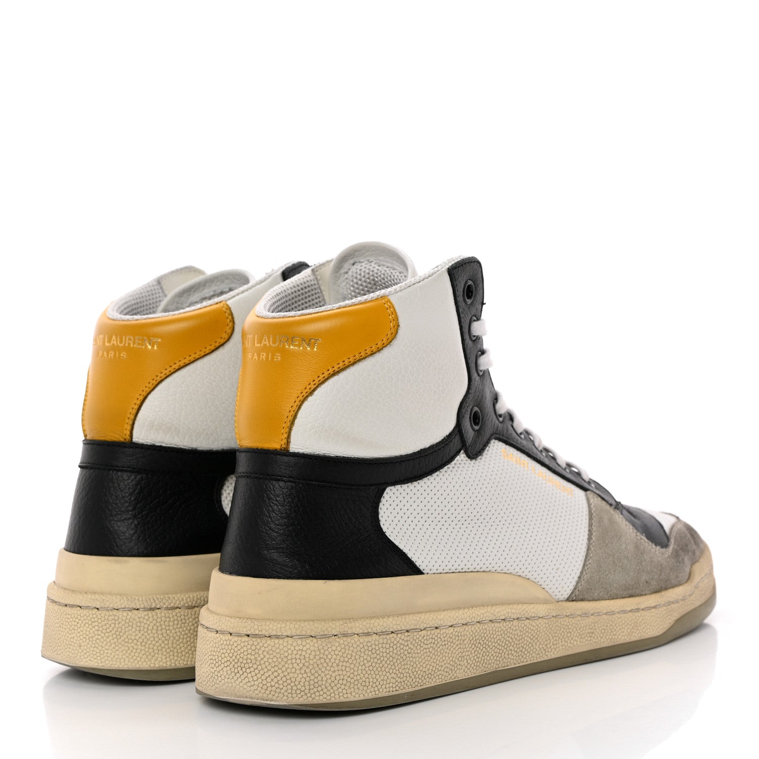 Saint Laurent Calfskin Perforated High Top Sneakers 41 Multicolor 4 of 15