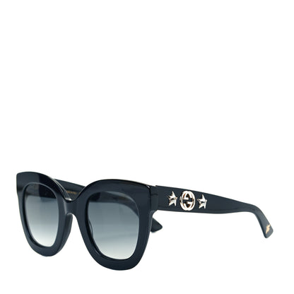 Gucci Round Frame Star Sunglasses GG0208S Black 1 of 7