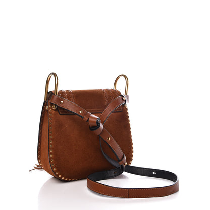 Chloe Suede Calfskin Braided Small Hudson Shoulder Bag Caramel 3 of 9