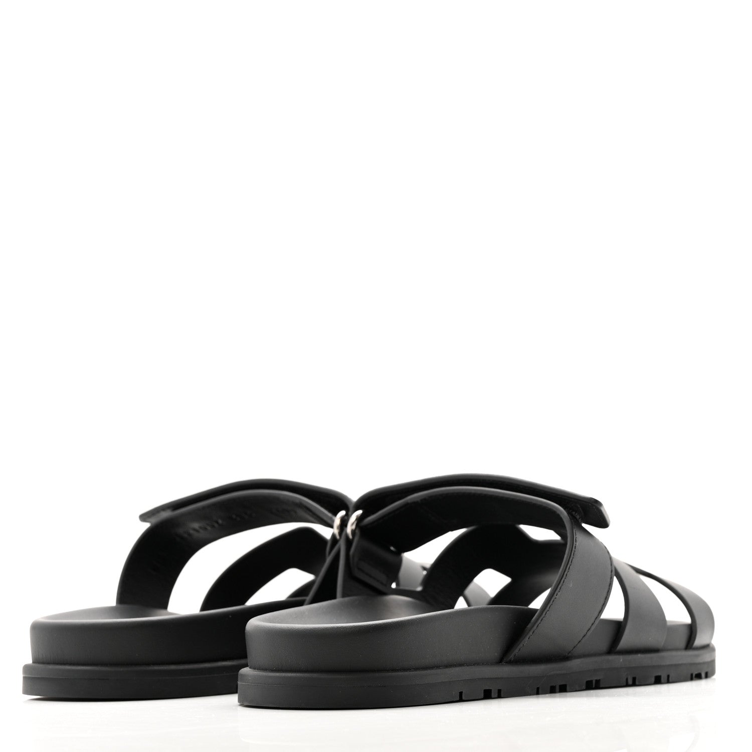 Hermes Calfskin Womens Chypre Sandals 38.5 Black 5 of 10