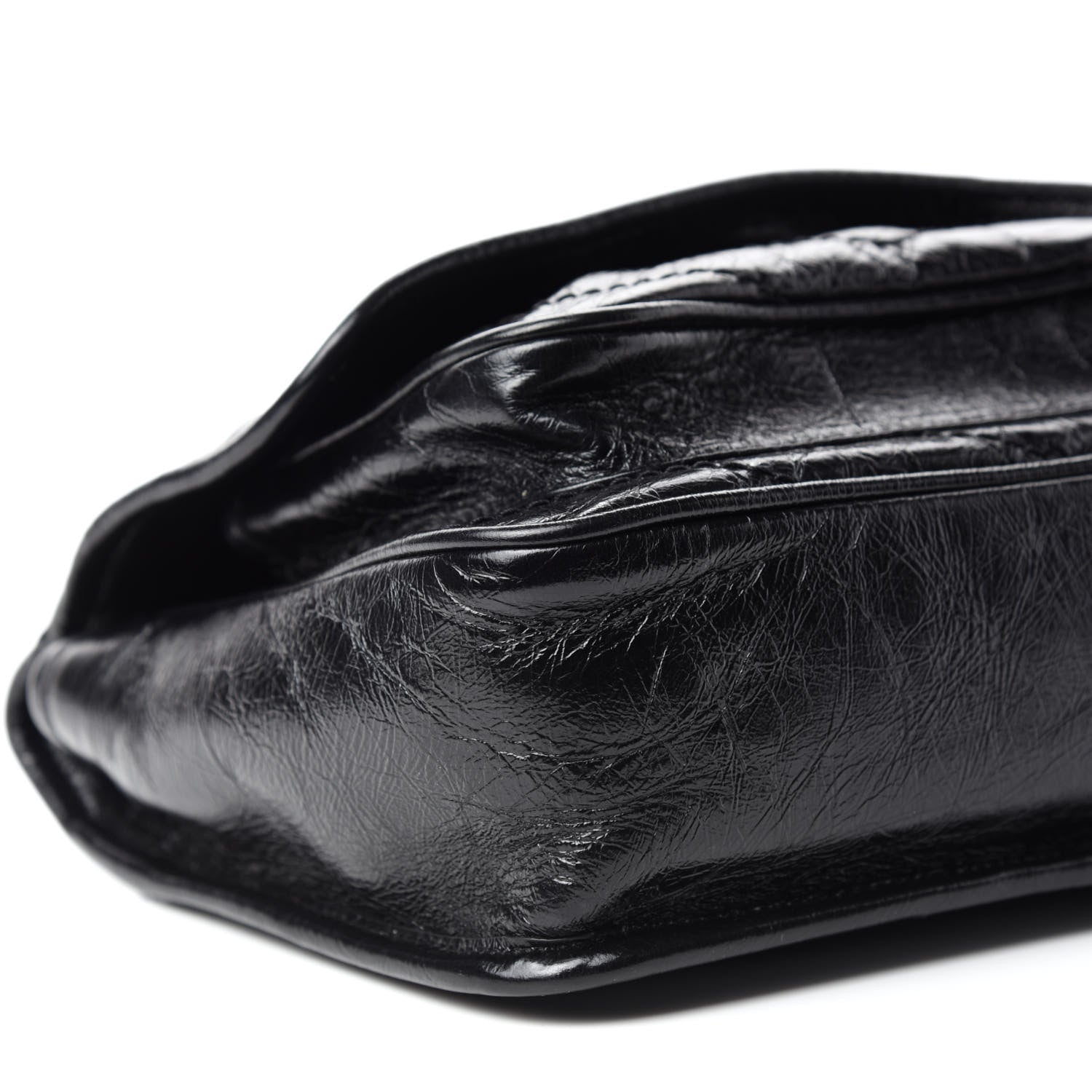 Saint Laurent Crinkled Calfskin Matelasse Monogram Baby Niki Chain Satchel Black 6 of 11