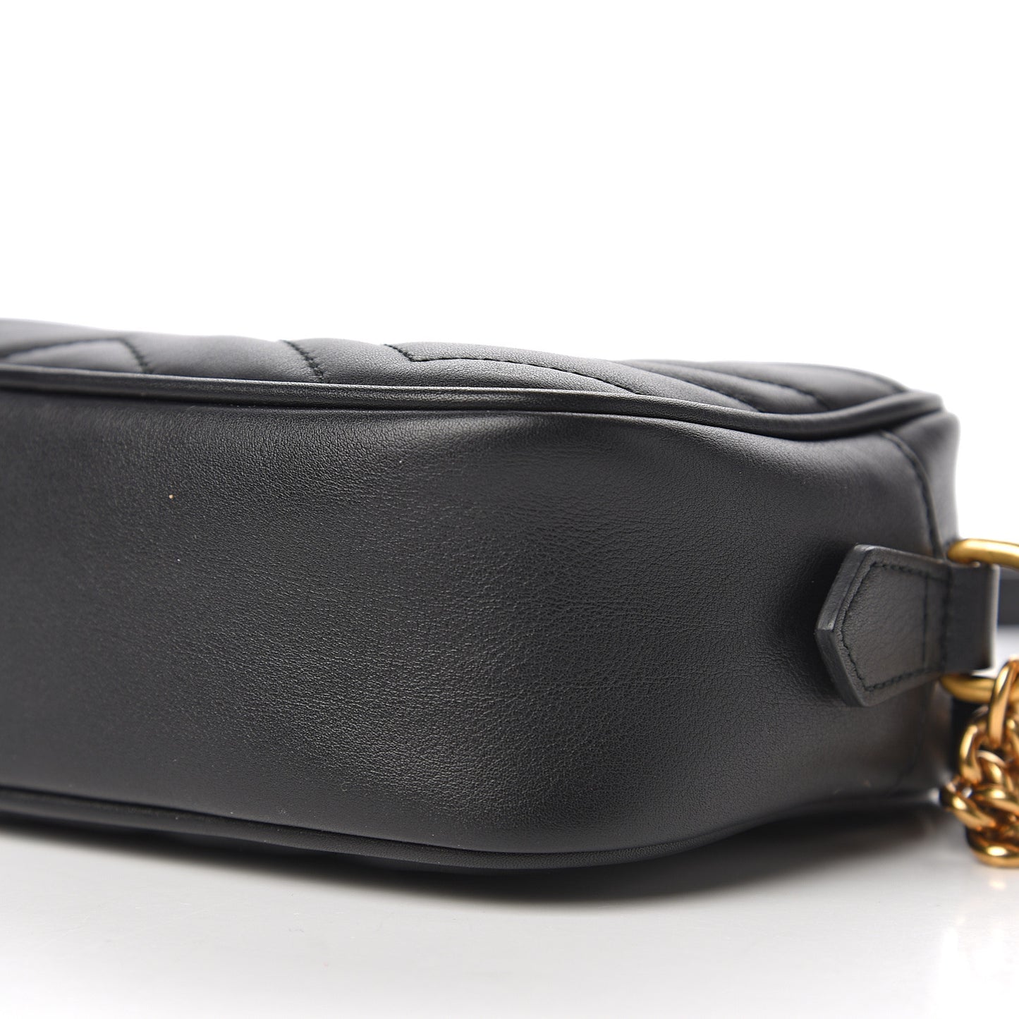Calfskin Matelasse Mini GG Marmont Chain Shoulder Bag Black