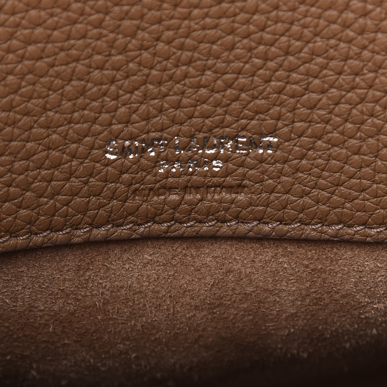 Saint Laurent Grained Calfskin Small Supple Sac De Jour Taupe 5 of 8
