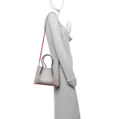 Christian Louboutin Calfskin Empire Spiked Mini Cabarock Shopper Tote Sasso 2 of 9
