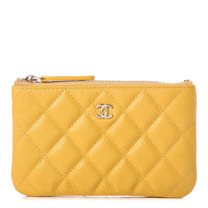 Chanel Caviar Quilted Small Cosmetic Case Yellow 1 of 8