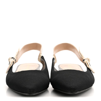 Christian Dior Technical Canvas Ribbon J'Adior Slingback Ballet Flats 39 Black 3 of 11
