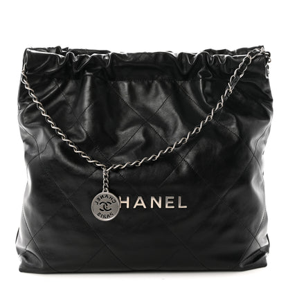 Chanel Shiny Calfskin Quilted Small Chanel 22 Black 1 of 11