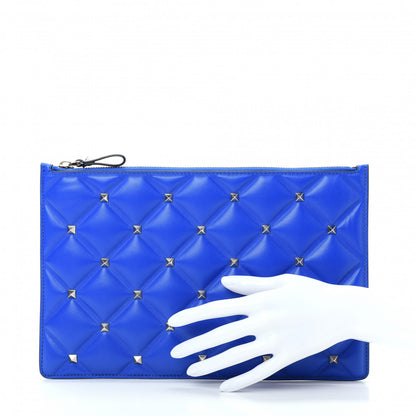Valentino Garavani Nappa Small Candystud Zip Pouch Acid Blue 2 of 7