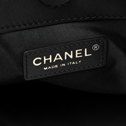 Chanel Calfskin Quilted Fringe Shopping Bag Black 7 of 13