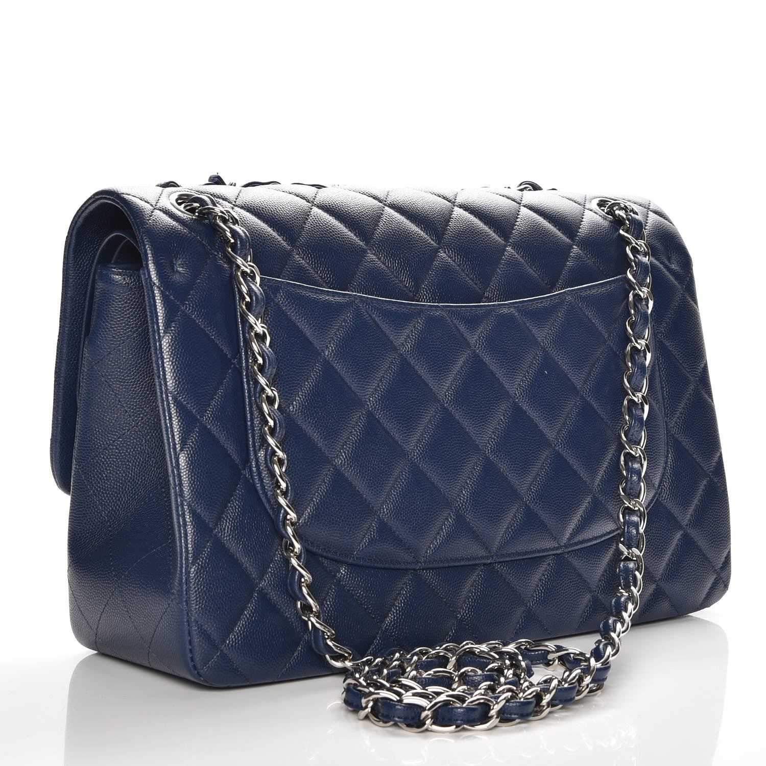 Chanel Caviar Quilted Jumbo Double Flap Navy 4 of 9