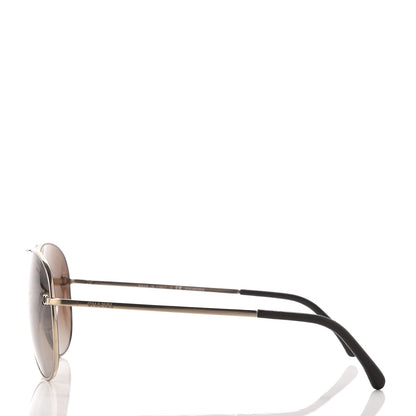 Chanel Polarized CC Aviator Sunglasses 4189-T-Q Pale Gold 3 of 8