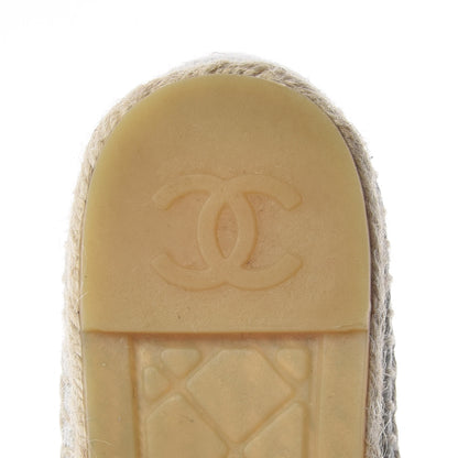 Chanel Linen CC Espadrilles 37 Beige Black 8 of 14