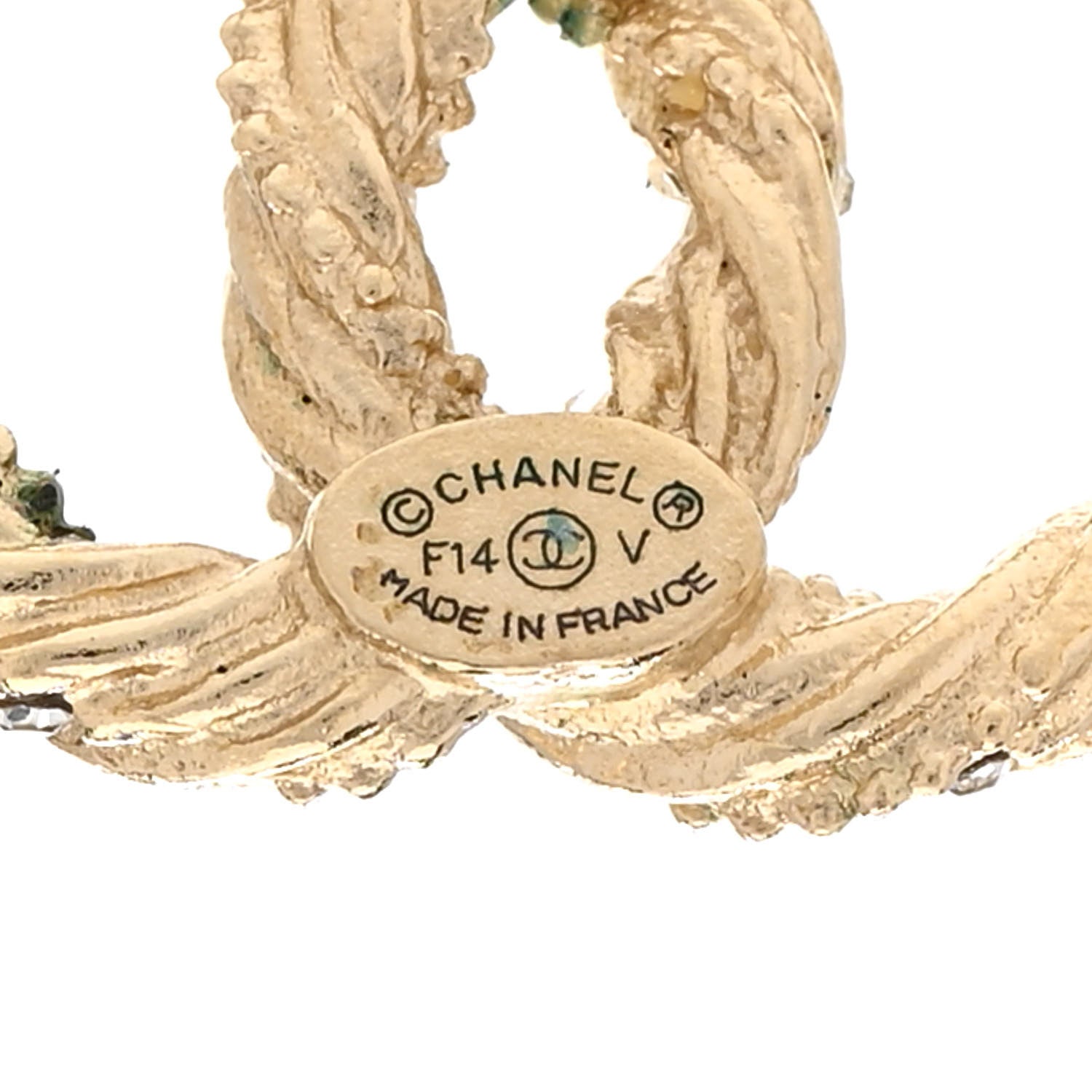 Chanel Crystal Twisted CC Earrings Gold 3 of 6