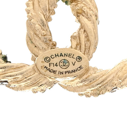Chanel Crystal Twisted CC Earrings Gold 3 of 6