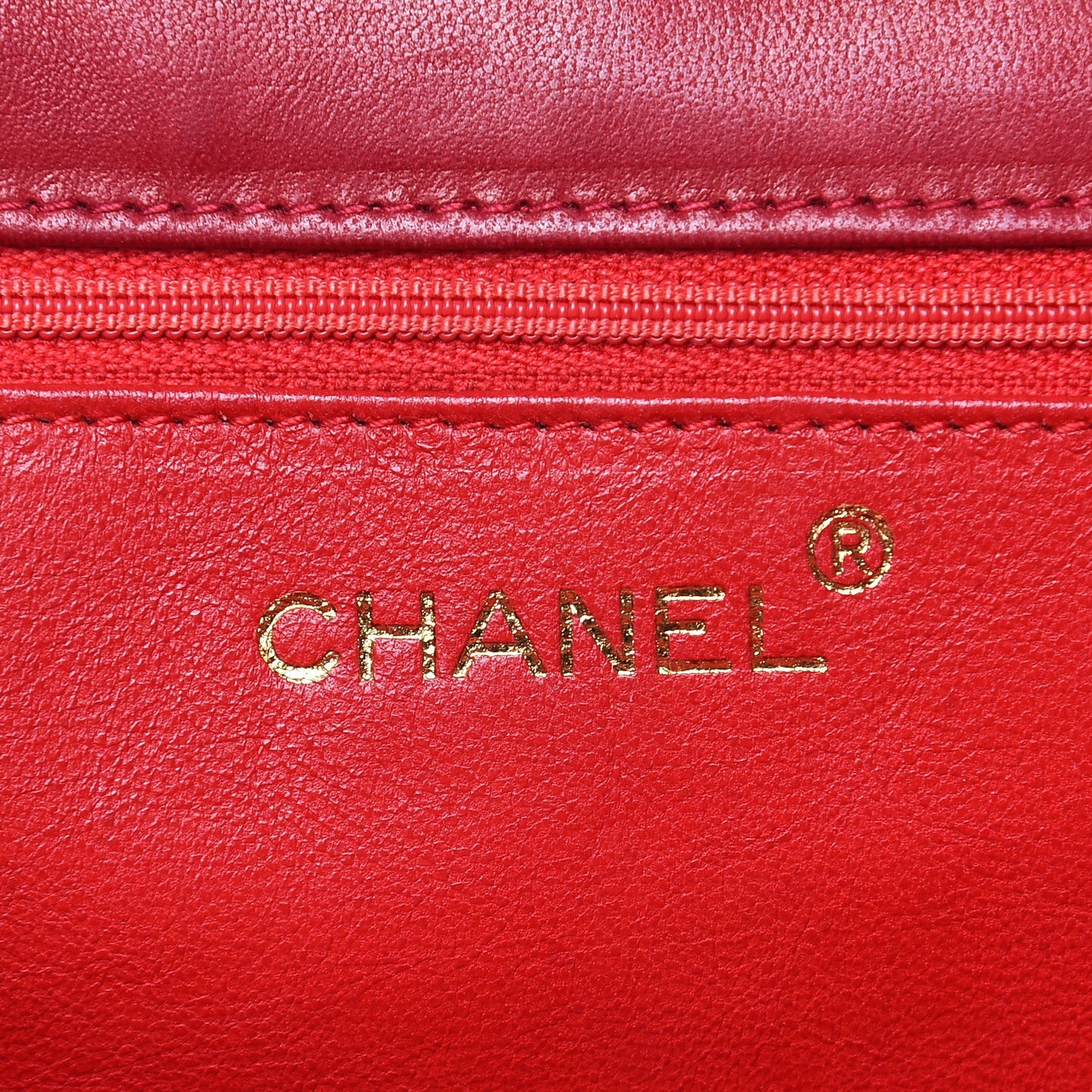 Lambskin Quilted CC Small Single Flap Red