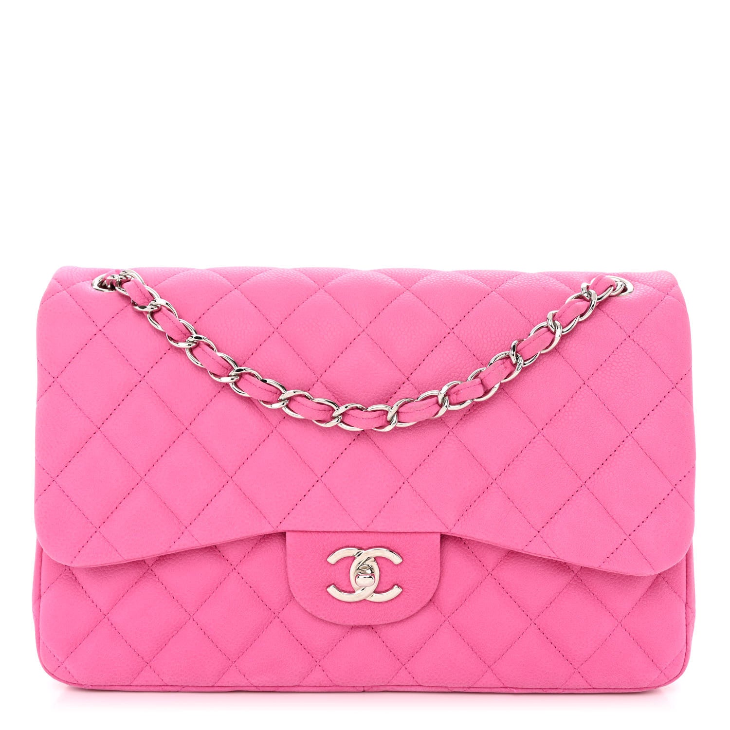 Chanel Iridescent Caviar Quilted Jumbo Double Flap Pink 1 of 10