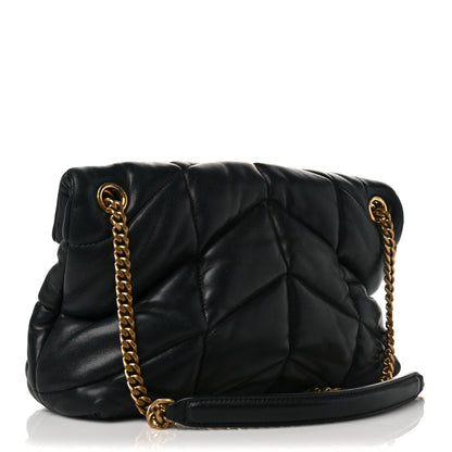Saint Laurent Lambskin Quilted Small Loulou Puffer Monogram Chain Satchel Black 2 of 5