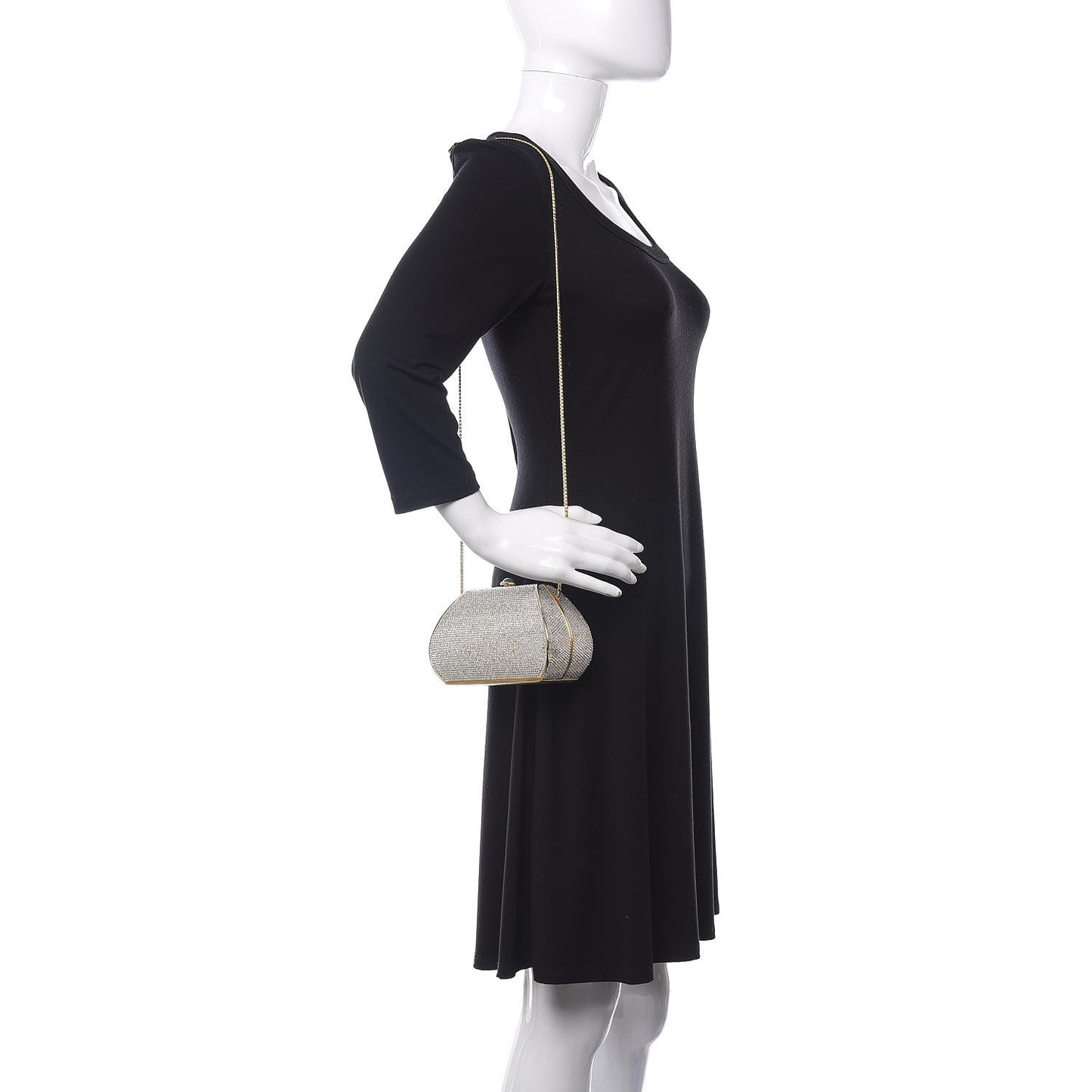 Swarovski Crystal Minaudiere Clutch Gold Silver