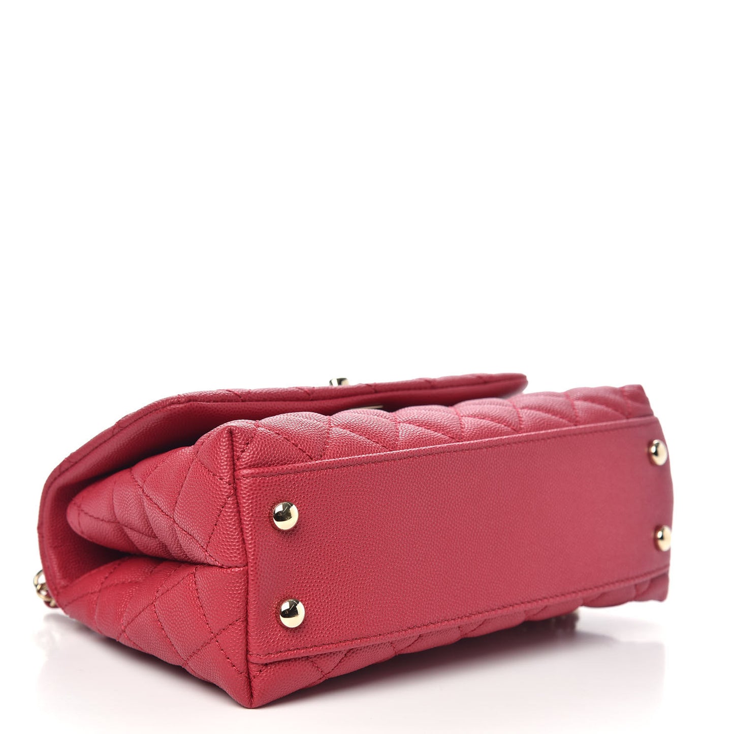 Caviar Quilted Mini Coco Handle Flap Fuchsia