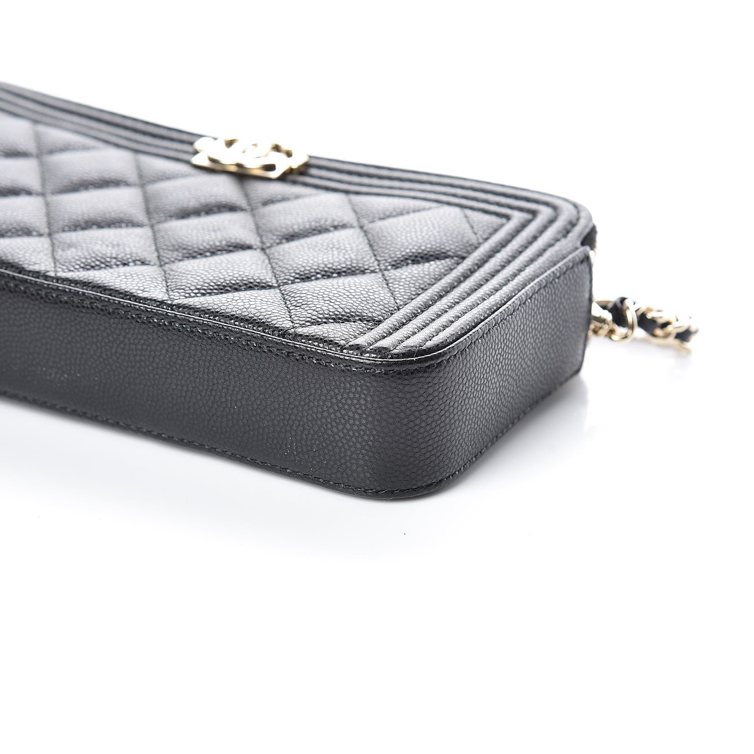 Chanel Caviar Quilted Small Boy Clutch With Chain Black 6 of 13