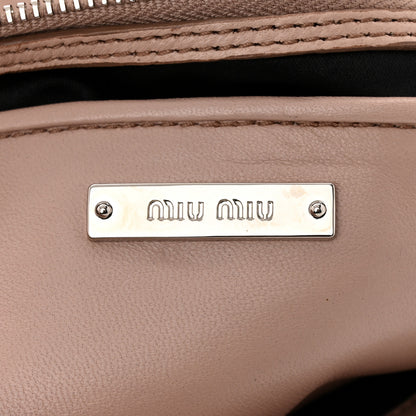 Miu Miu Nappa Matelasse Crystal Flap Clutch Cammeo 6 of 10
