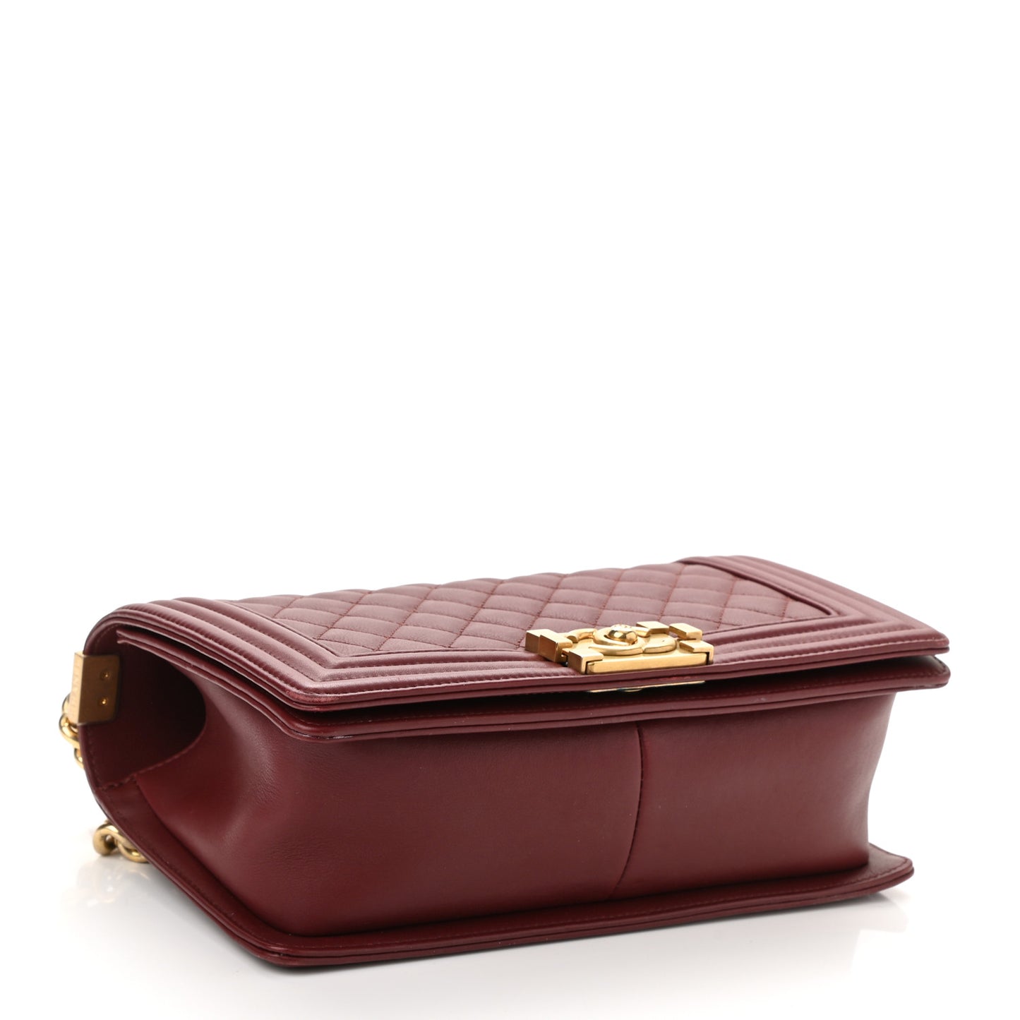 Lambskin Quilted Medium Boy Flap Burgundy