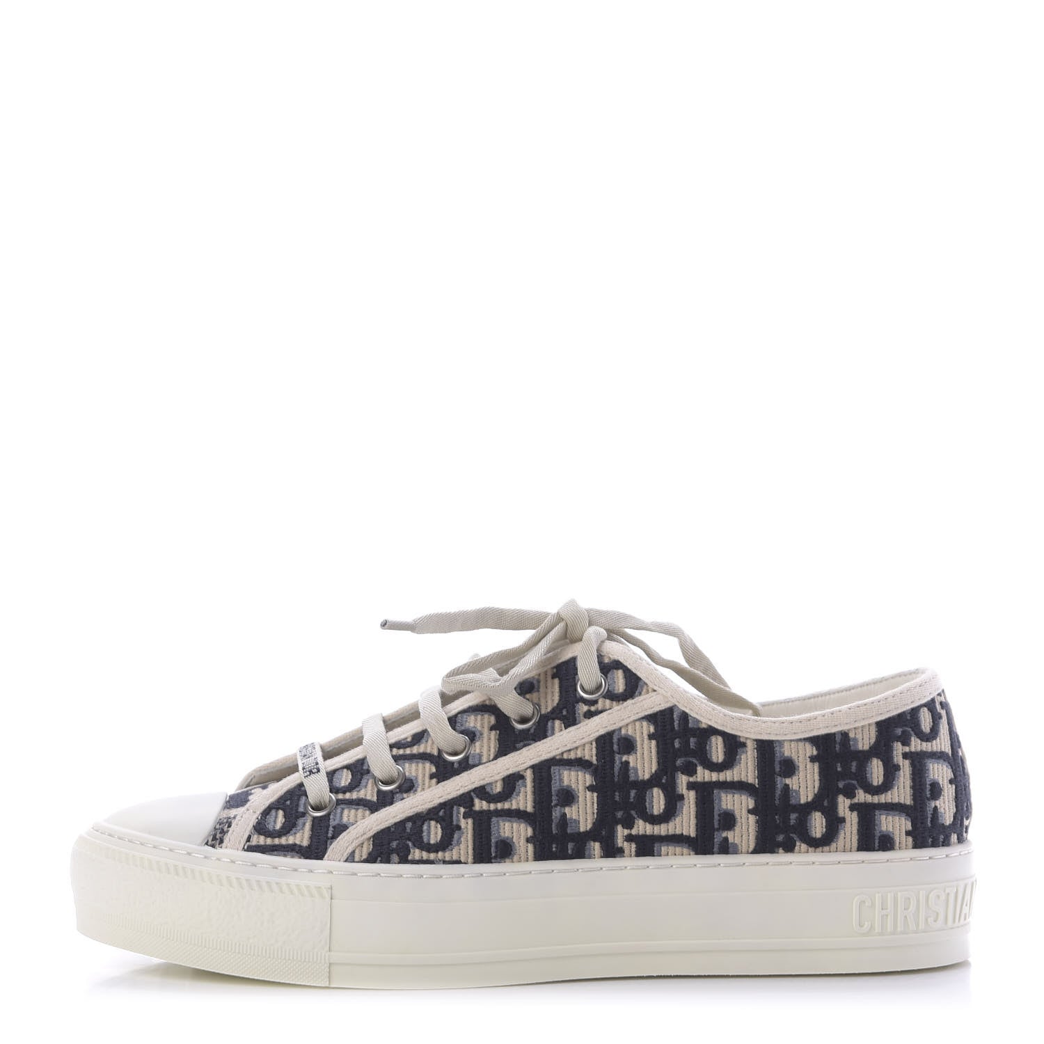 Christian Dior Canvas Oblique Walk'N'Dior Low Top Sneakers 39 Deep Blue 1 of 11
