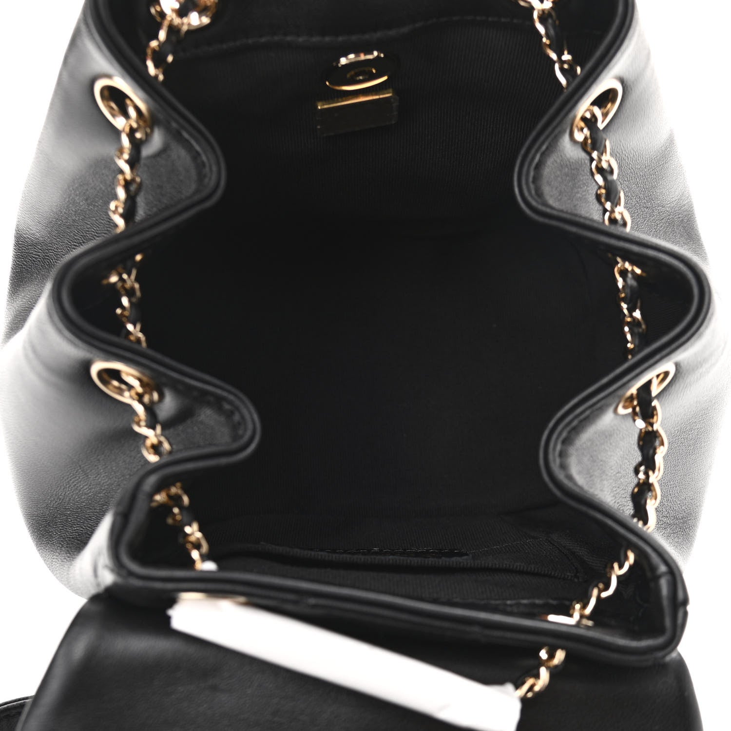 Chanel Lambskin Quilted Small Duma Drawstring Backpack Black 5 of 10