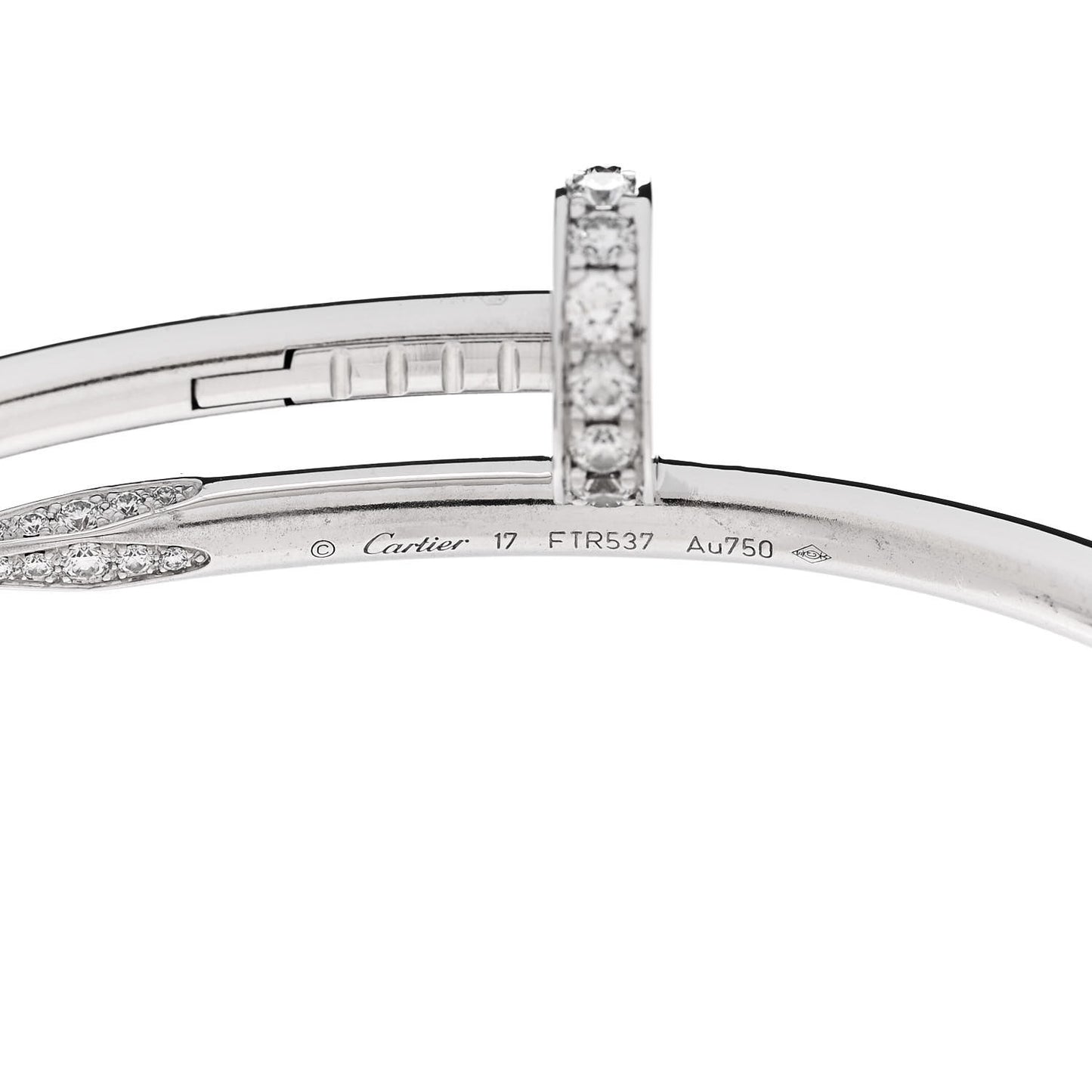 18K White Gold Diamond Juste Un Clou Bracelet 17