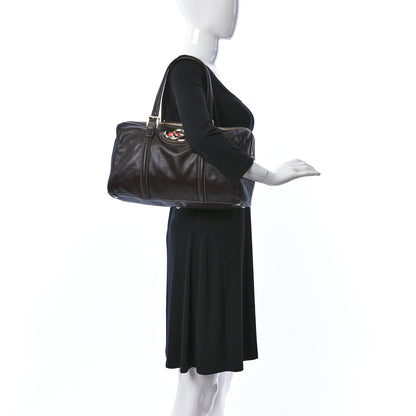 Gucci Calfskin Medium Britt Boston Brown 2 of 10